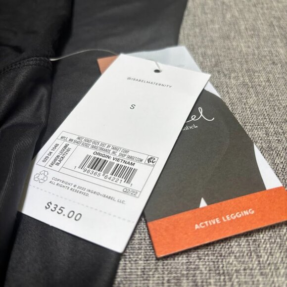 Isabel Maternity Leggings High Gloss Active Yoga Pants Belly Panel, Black, Small - Picture 5 of 8